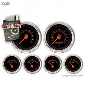 Aurora Instuments Gauge Face Overlay - Fiber Black Daytime Color/ Orange Letter Color - 1967