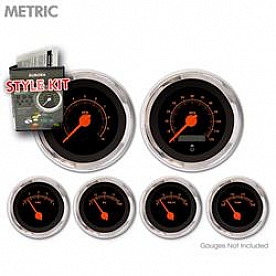 Aurora Instuments Gauge Face Overlay - Fiber Black Daytime Color/ Orange Letter Color - 5598
