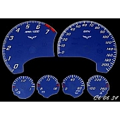 US Speedo Gauge Face Overlay - Blue Daytime Color/ White Letter Color - C60634