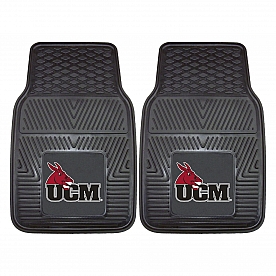 Fan Mat Floor Mat - Universal Fit Black Vinyl Set of 2 - 17094