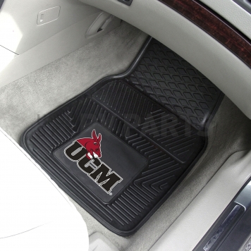 Fan Mat Floor Mat - Universal Fit Black Vinyl Set of 2 - 17094-1