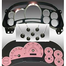 US Speedo Gauge Face Overlay - Pink Daytime Color/ White Letter Color - PLK0538