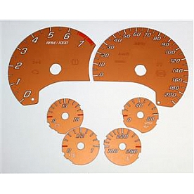 US Speedo Gauge Face Overlay - Orange Daytime Color/ White Letter Color - C60639
