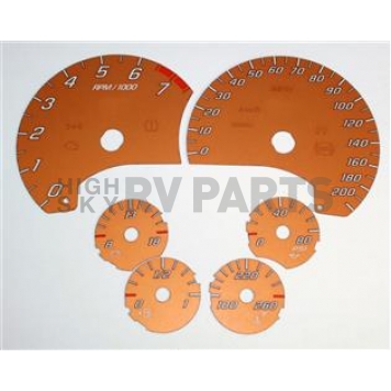 US Speedo Gauge Face Overlay - Orange Daytime Color/ White Letter Color - C60639