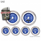 Aurora Instuments Gauge Face Overlay - Fiber Blue Daytime Color/ White Letter Color - 1659