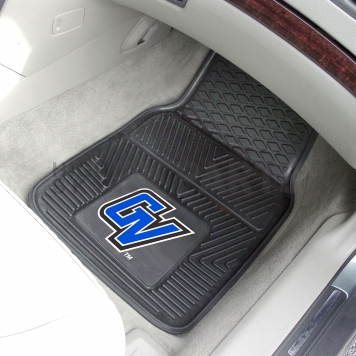 Fan Mat Floor Mat - Universal Fit Black Vinyl Set of 2 - 17376-1
