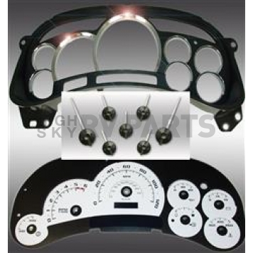 US Speedo Gauge Face Overlay - White Daytime Color/ Blue Letter Color - PLK0540