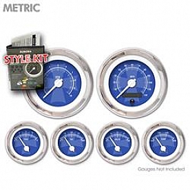 Aurora Instuments Gauge Face Overlay - Fiber Blue Daytime Color/ White Letter Color - 5290