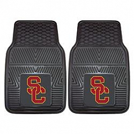 Fan Mat Floor Mat - Universal Fit Black Vinyl Set of 2 - 8785