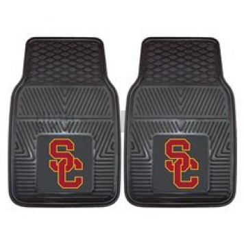 Fan Mat Floor Mat - Universal Fit Black Vinyl Set of 2 - 8785