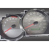 US Speedo Gauge Face Overlay - Silver Daytime Color/ White Letter Color - SSTAC07W