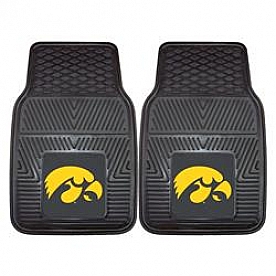 Fan Mat Floor Mat - Universal Fit Black Vinyl Set of 2 - 8870