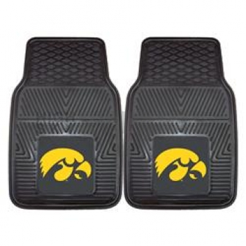 Fan Mat Floor Mat - Universal Fit Black Vinyl Set of 2 - 8870