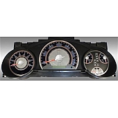 US Speedo Gauge Face Overlay - Silver Daytime Color/ Blue Letter Color - SSFJ01B