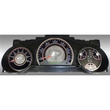 US Speedo Gauge Face Overlay - Silver Daytime Color/ Blue Letter Color - SSFJ01B