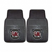 Fan Mat Floor Mat - Universal Fit Black Vinyl Set of 2 - 8779
