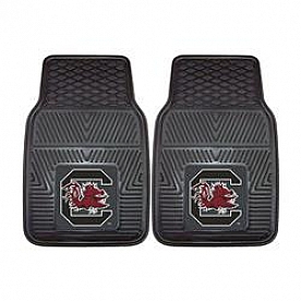 Fan Mat Floor Mat - Universal Fit Black Vinyl Set of 2 - 8779