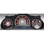 US Speedo Gauge Face Overlay - Silver Daytime Color/ Red Letter Color - SSFJ01R