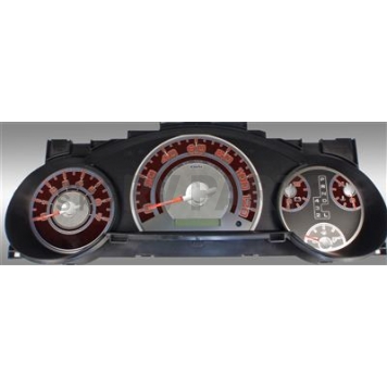 US Speedo Gauge Face Overlay - Silver Daytime Color/ Red Letter Color - SSFJ01R