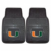 Fan Mat Floor Mat - Universal Fit Black Vinyl Set of 2 - 8783