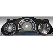 US Speedo Gauge Face Overlay - Silver Daytime Color/ White Letter Color - SSFJ01W