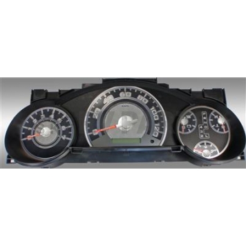 US Speedo Gauge Face Overlay - Silver Daytime Color/ White Letter Color - SSFJ01W