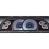 US Speedo Gauge Face Overlay - Silver Daytime Color/ Blue Letter Color - SSTUN05B