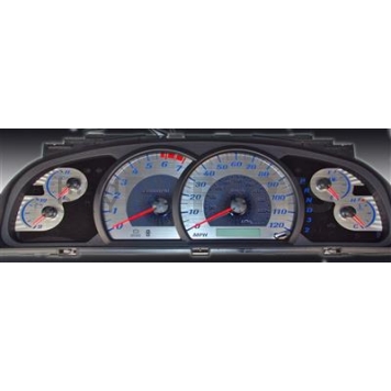 US Speedo Gauge Face Overlay - Silver Daytime Color/ Blue Letter Color - SSTUN05B