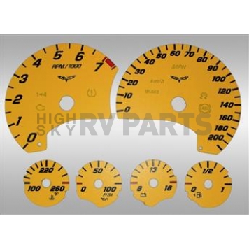 US Speedo Gauge Face Overlay - Red Daytime Color/ White Letter Color - C60835