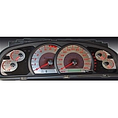 US Speedo Gauge Face Overlay - Silver Daytime Color/ Red Letter Color - SSTUN05R