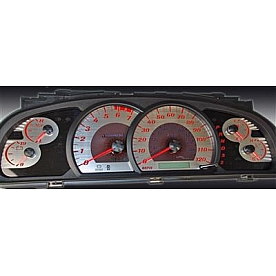 US Speedo Gauge Face Overlay - Silver Daytime Color/ Red Letter Color - SSTUN05R