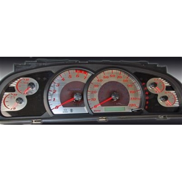 US Speedo Gauge Face Overlay - Silver Daytime Color/ Red Letter Color - SSTUN05R