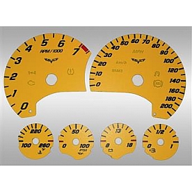 US Speedo Gauge Face Overlay - Orange Daytime Color/ White Letter Color - C60839