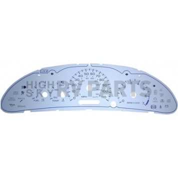 US Speedo Gauge Face Overlay - Silver Daytime Color/ Black Letter Color - CAV032