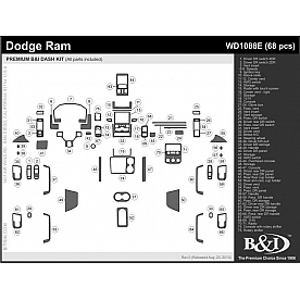 B & I Fender Dash Panel Trim WD1088ESDB