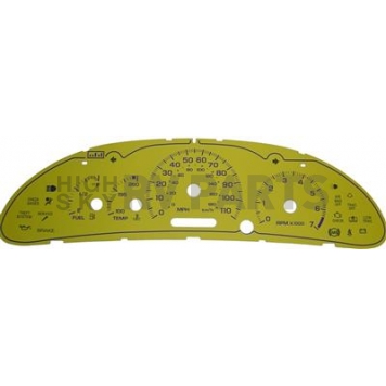 US Speedo Gauge Face Overlay - Yellow Daytime Color/ Black Letter Color - CAV033