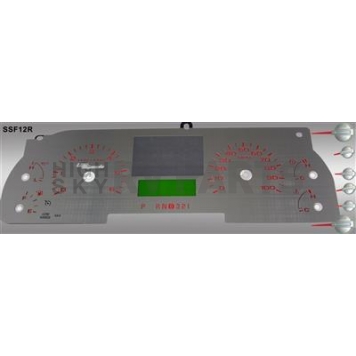 US Speedo Gauge Face Overlay - Silver Daytime Color/ Red Letter Color - SSF12R