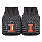 Fan Mat Floor Mat - Universal Fit Black Vinyl Set of 2 - 8912