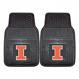 Fan Mat Floor Mat - Universal Fit Black Vinyl Set of 2 - 8912