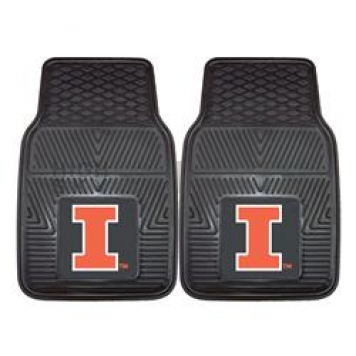 Fan Mat Floor Mat - Universal Fit Black Vinyl Set of 2 - 8912