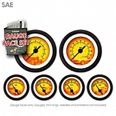 Aurora Instuments Gauge Face Overlay - Fiber Yellow And Orange Daytime Color/ Black Letter Color - 8341