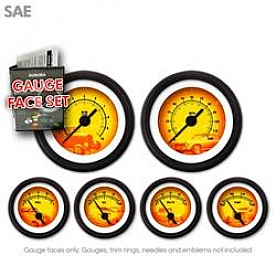 Aurora Instuments Gauge Face Overlay - Fiber Yellow And Orange Daytime Color/ Black Letter Color - 8341