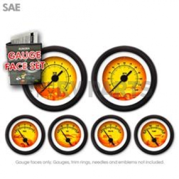 Aurora Instuments Gauge Face Overlay - Fiber Yellow And Orange Daytime Color/ Black Letter Color - 8341