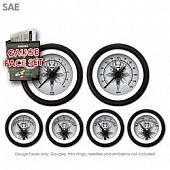 Aurora Instuments Gauge Face Overlay - Fiber Silver Daytime Color/ Black Letter Color - 8344