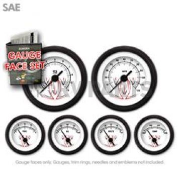 Aurora Instuments Gauge Face Overlay - Fiber White Daytime Color/ Black Letter Color - 8345