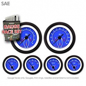 Aurora Instuments Gauge Face Overlay - Fiber Blue Daytime Color/ White Letter Color - 8347