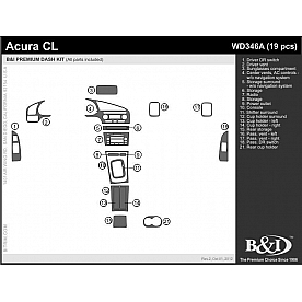B & I Fender Dash Panel Trim WD346ASDX