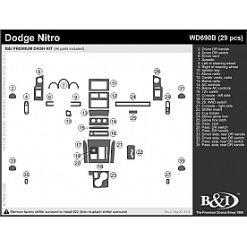B & I Fender Dash Panel Trim WD690BSDB