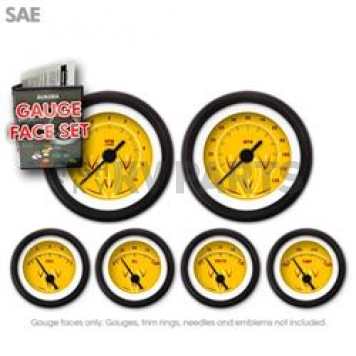 Aurora Instuments Gauge Face Overlay - Fiber Yellow Daytime Color/ Red Letter Color - 8349