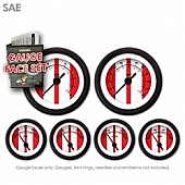 Aurora Instuments Gauge Face Overlay - Fiber Red Daytime Color/ Black Letter Color - 8351